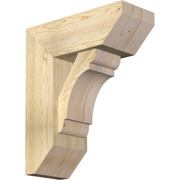 Ekena Millwork Olympic Slat Rough Sawn Bracket w/ Offset Brace, Douglas Fir, 8"W x 20"D x 24"H BKT0806X20X24OLY06RDF - main